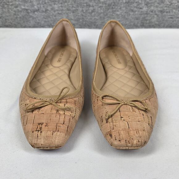 VERONICA BEARD WOMEN'S TAN BEATRIX CORK SKIMMER BALLET FLATS SIZE 6.5M SLIP-ON - Picture 9 of 13